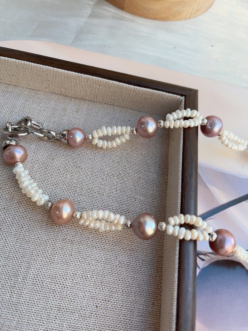 #PN831 [Customer Appreciation] [Sale] Freshwater Pearl Necklace | Double-layer | 12mm Lustrous Purple Baroque | Natural Flaws | The Secret to Every Outfit