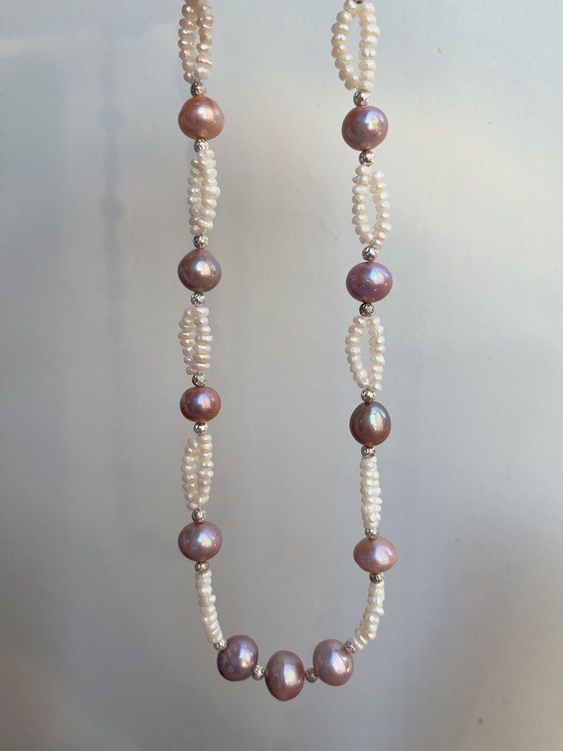 #PN831 [Customer Appreciation] [Sale] Freshwater Pearl Necklace | Double-layer | 12mm Lustrous Purple Baroque | Natural Flaws | The Secret to Every Outfit