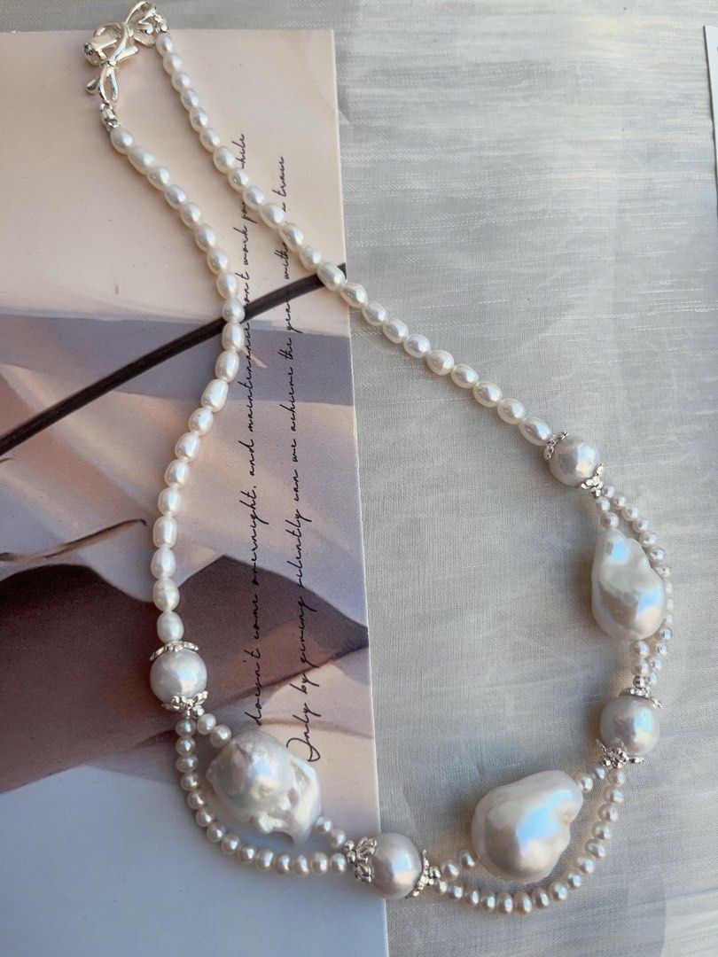#PN832 [Customer Appreciation Sale] Freshwater Pearl Necklace | Lace Design| Fishtail Baroque | Natural Flaws| Not Your Average Jewelry