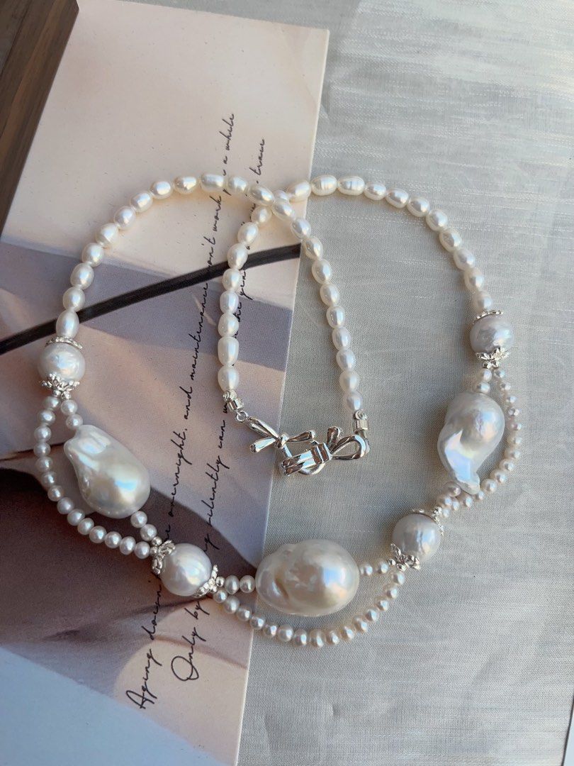 #PN832 [Customer Appreciation Sale] Freshwater Pearl Necklace | Lace Design| Fishtail Baroque | Natural Flaws| Not Your Average Jewelry