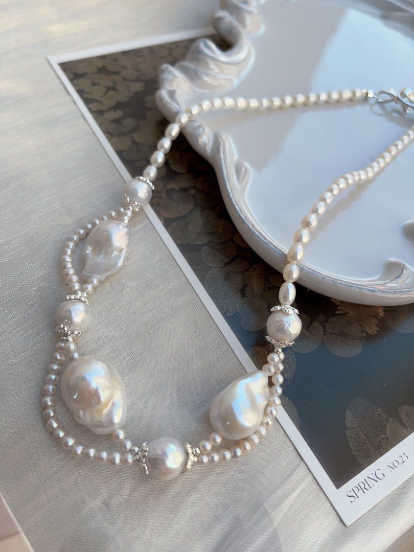 #PN832 [Customer Appreciation Sale] Freshwater Pearl Necklace | Lace Design| Fishtail Baroque | Natural Flaws| Not Your Average Jewelry