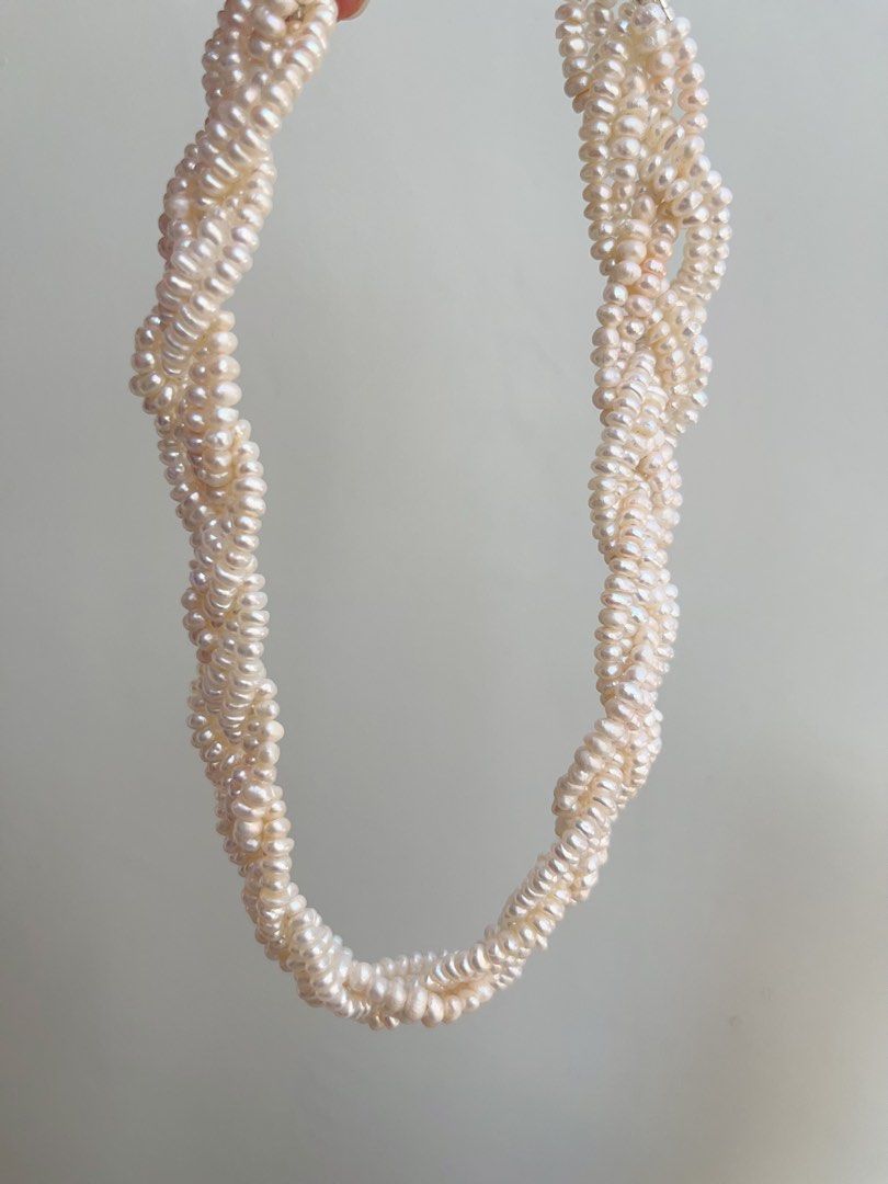 #PN850 Freshwater Pearl Necklace | Braided 6 Layers| Baby Pearl | Warm Lustre| Vintage Victoria | Perfect for Wedding 💒
