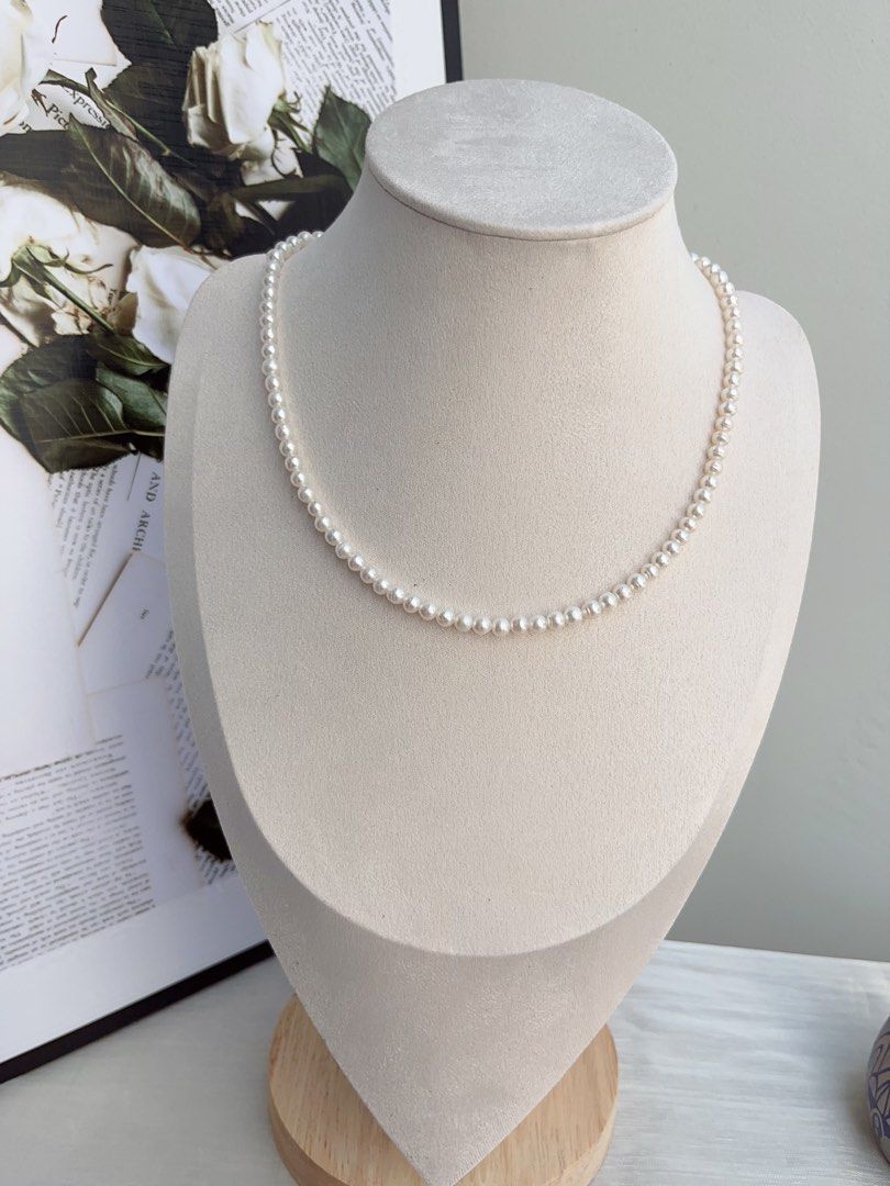 #PN859 Princess On the Run| Freshwater Pearl Necklace | Removable Pendant | 4-5mm Baby Pearl| Grey Blue 23mm Fishtail Baroque | Bow Tie| Lustrous