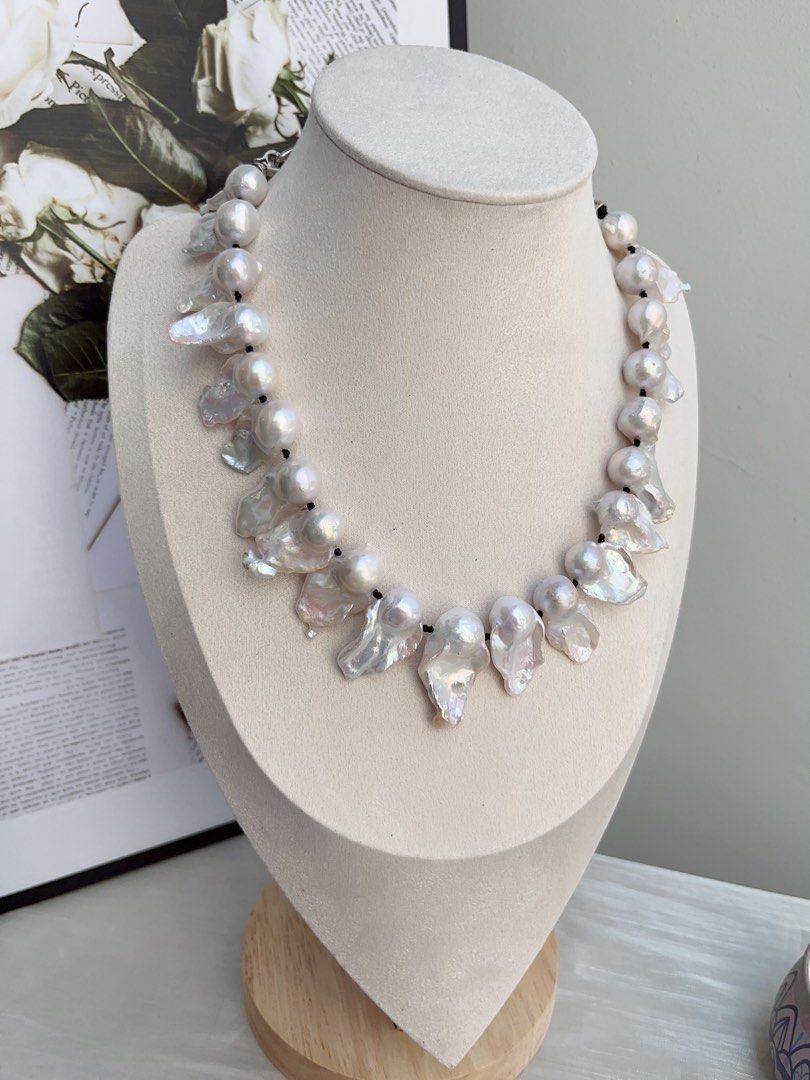 #PN861 Freshwater Pearl Necklace | “Blossoming” Fishtail Baroque | Strong Personality | Lustrous| Natural Flaws| Beach 🏖️ Style| Anniversary Gift 💝