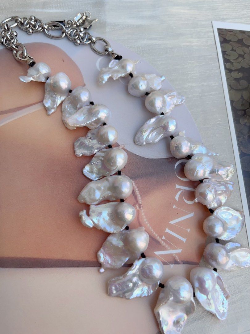 #PN861 Freshwater Pearl Necklace | “Blossoming” Fishtail Baroque | Strong Personality | Lustrous| Natural Flaws| Beach 🏖️ Style| Anniversary Gift 💝