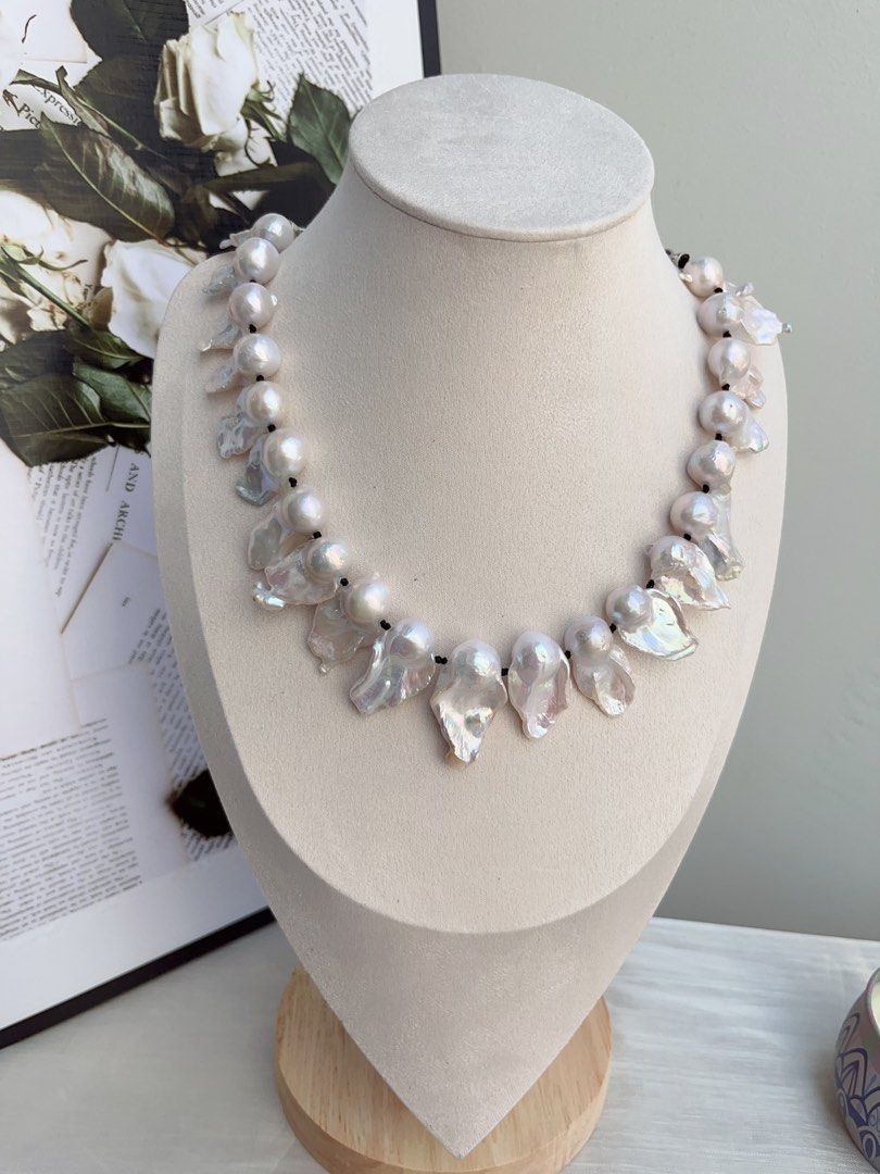 #PN861 Freshwater Pearl Necklace | “Blossoming” Fishtail Baroque | Strong Personality | Lustrous| Natural Flaws| Beach 🏖️ Style| Anniversary Gift 💝