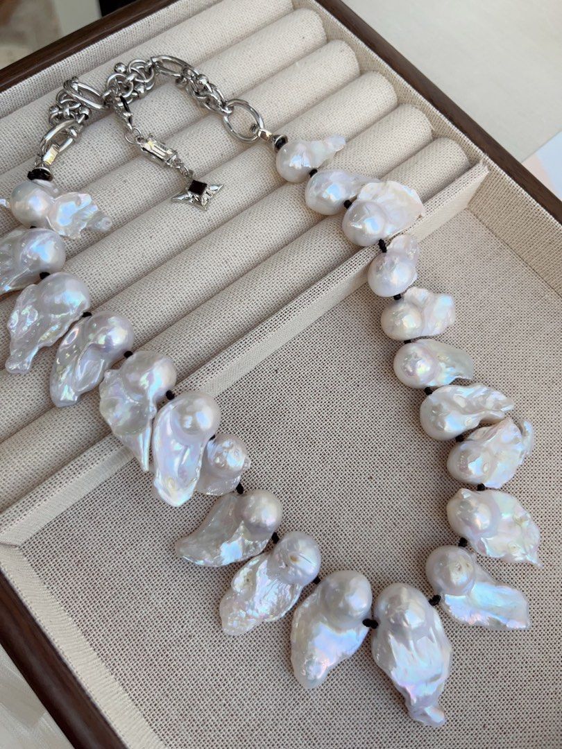 #PN861 Freshwater Pearl Necklace | “Blossoming” Fishtail Baroque | Strong Personality | Lustrous| Natural Flaws| Beach 🏖️ Style| Anniversary Gift 💝