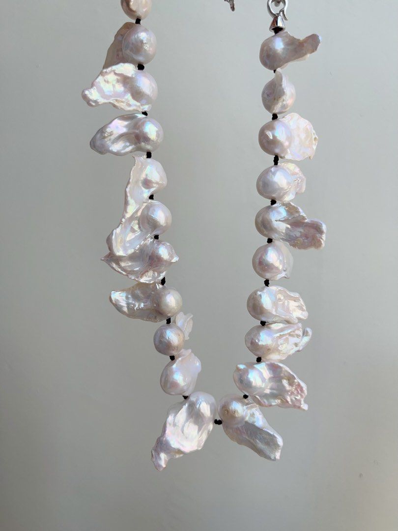 #PN861 Freshwater Pearl Necklace | “Blossoming” Fishtail Baroque | Strong Personality | Lustrous| Natural Flaws| Beach 🏖️ Style| Anniversary Gift 💝