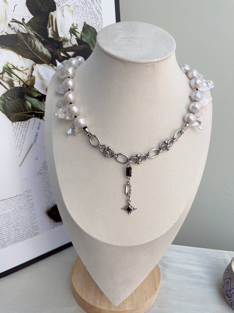 #PN861 Freshwater Pearl Necklace | “Blossoming” Fishtail Baroque | Strong Personality | Lustrous| Natural Flaws| Beach 🏖️ Style| Anniversary Gift 💝