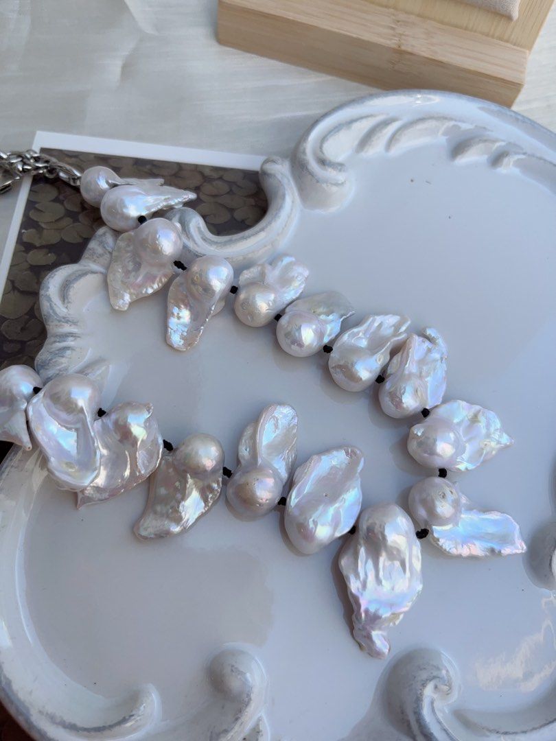 #PN861 Freshwater Pearl Necklace | “Blossoming” Fishtail Baroque | Strong Personality | Lustrous| Natural Flaws| Beach 🏖️ Style| Anniversary Gift 💝