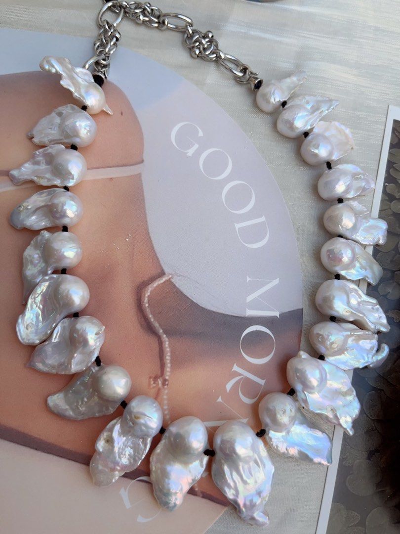 #PN861 Freshwater Pearl Necklace | “Blossoming” Fishtail Baroque | Strong Personality | Lustrous| Natural Flaws| Beach 🏖️ Style| Anniversary Gift 💝