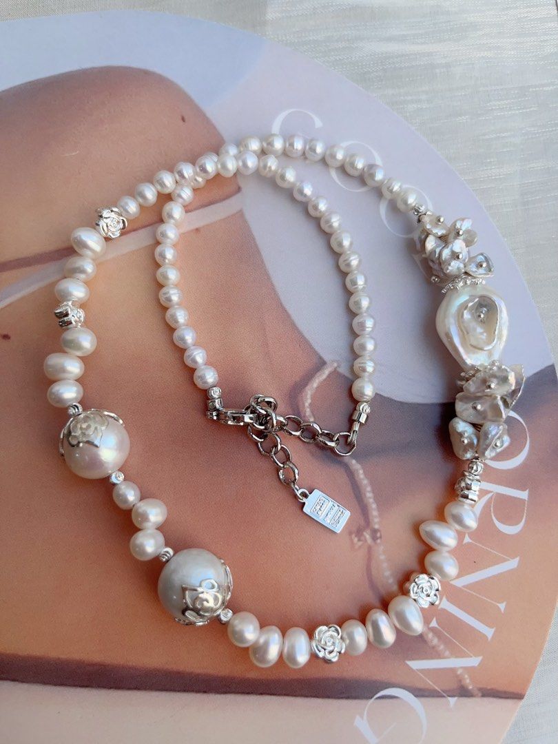 #PN865 [Floral Series] Freshwater Pearl Necklace | Rose Manor| Petal-on-pearl| Lace Pearl| Add Some Styles