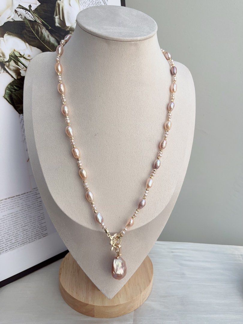 #PN872 Freshwater Pearl Necklace | Summer Dopamine Palette | 51cm Sweater Necklace | Detachable Fishtail Baroque Pendant | Beauty in Every Detail| Gift 💝 Choices