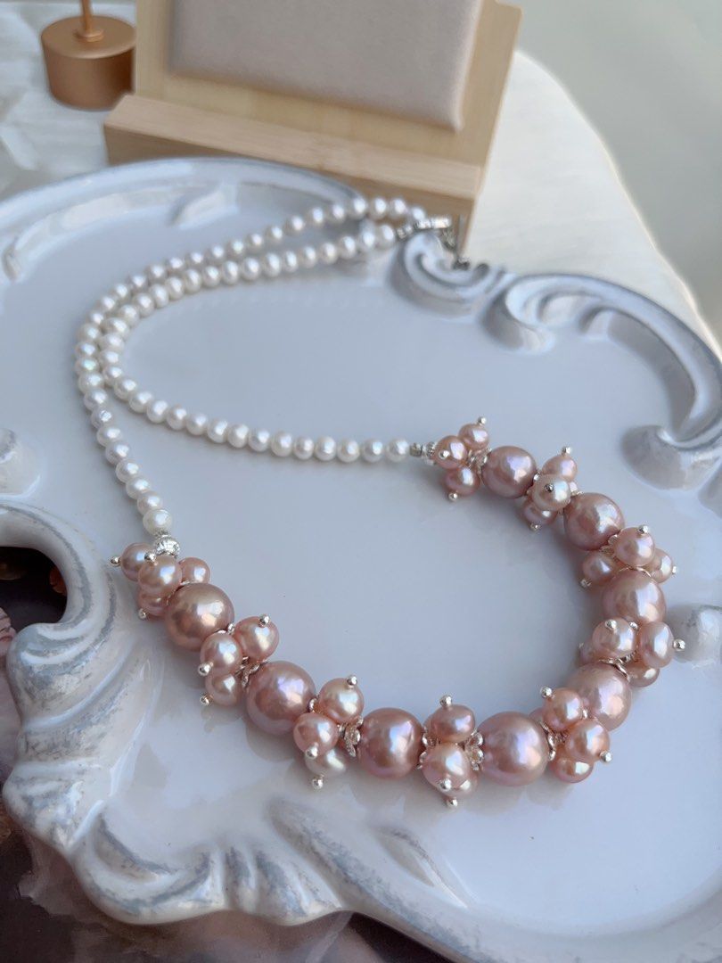 #PN874 [Floral Series] Freshwater Pearl Necklace | 10-11mm Avocado Pearl| 45cm| Lustrous | Where Elegance Meets You| Match Wedding Dress