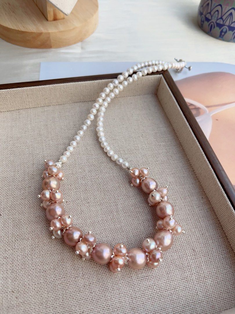 #PN874 [Floral Series] Freshwater Pearl Necklace | 10-11mm Avocado Pearl| 45cm| Lustrous | Where Elegance Meets You| Match Wedding Dress