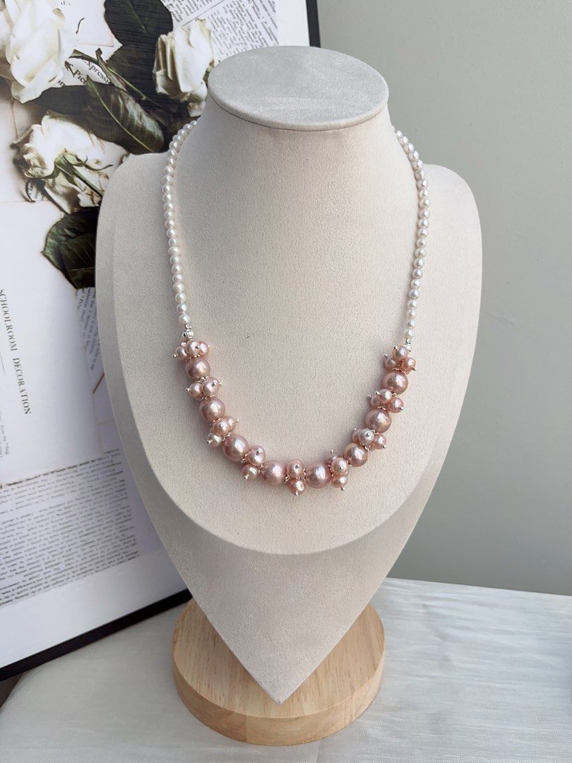 #PN874 [Floral Series] Freshwater Pearl Necklace | 10-11mm Avocado Pearl| 45cm| Lustrous | Where Elegance Meets You| Match Wedding Dress