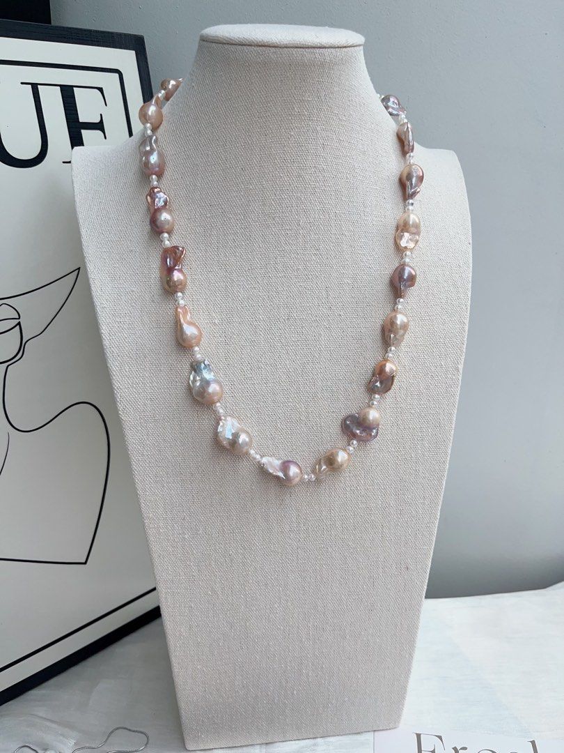 #PN891 Freshwater Pearl Necklace | Golden Purple Lustrous Fishtail Baroque | 63cm Long| Multiple Wearing Ways| You Deserve It| Gift to Yourself