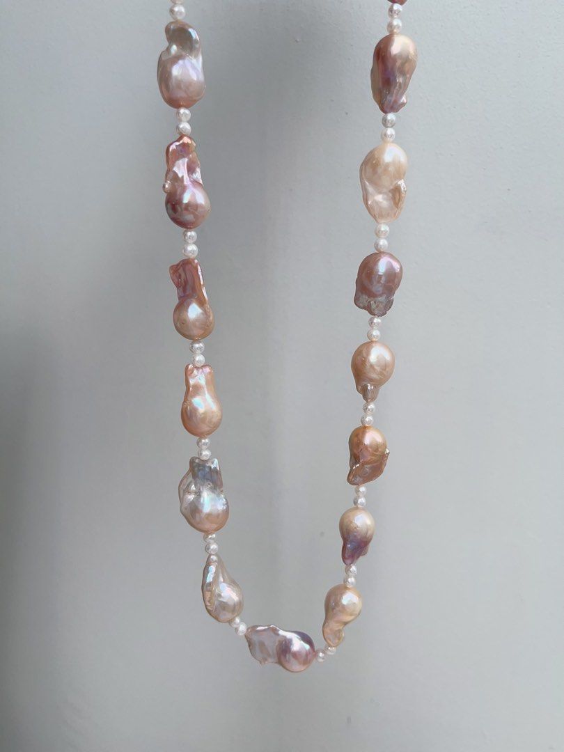 #PN891 Freshwater Pearl Necklace | Golden Purple Lustrous Fishtail Baroque | 63cm Long| Multiple Wearing Ways| You Deserve It| Gift to Yourself