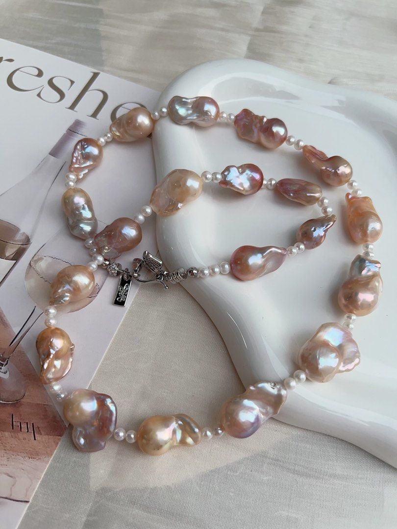 #PN891 Freshwater Pearl Necklace | Golden Purple Lustrous Fishtail Baroque | 63cm Long| Multiple Wearing Ways| You Deserve It| Gift to Yourself
