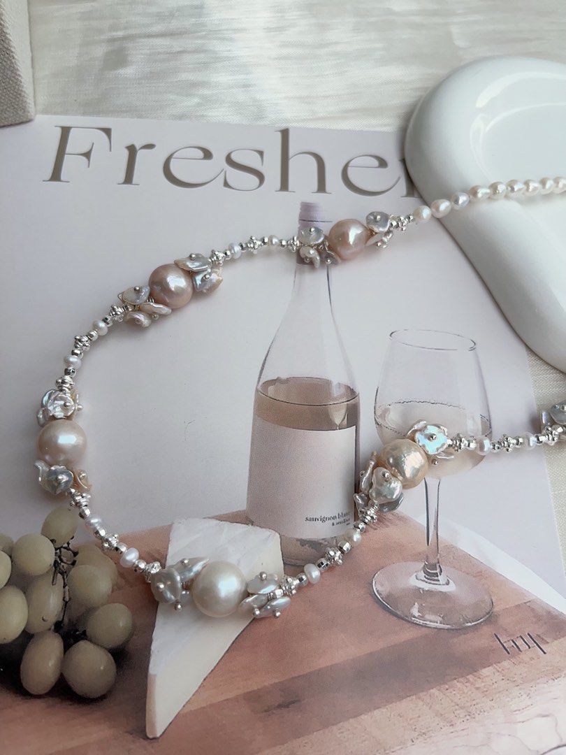 #PN893 [Floral Series] Freshwater Pearl Necklace | 52cm Long| Pretty Beige Shade| Petals| Style Effortlessly Every Day| Gift 🎁 Choice