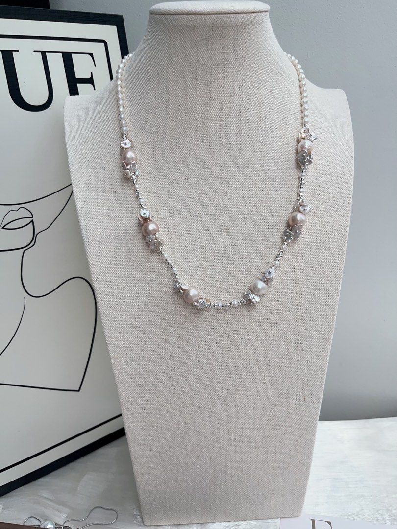 #PN893 [Floral Series] Freshwater Pearl Necklace | 52cm Long| Pretty Beige Shade| Petals| Style Effortlessly Every Day| Gift 🎁 Choice