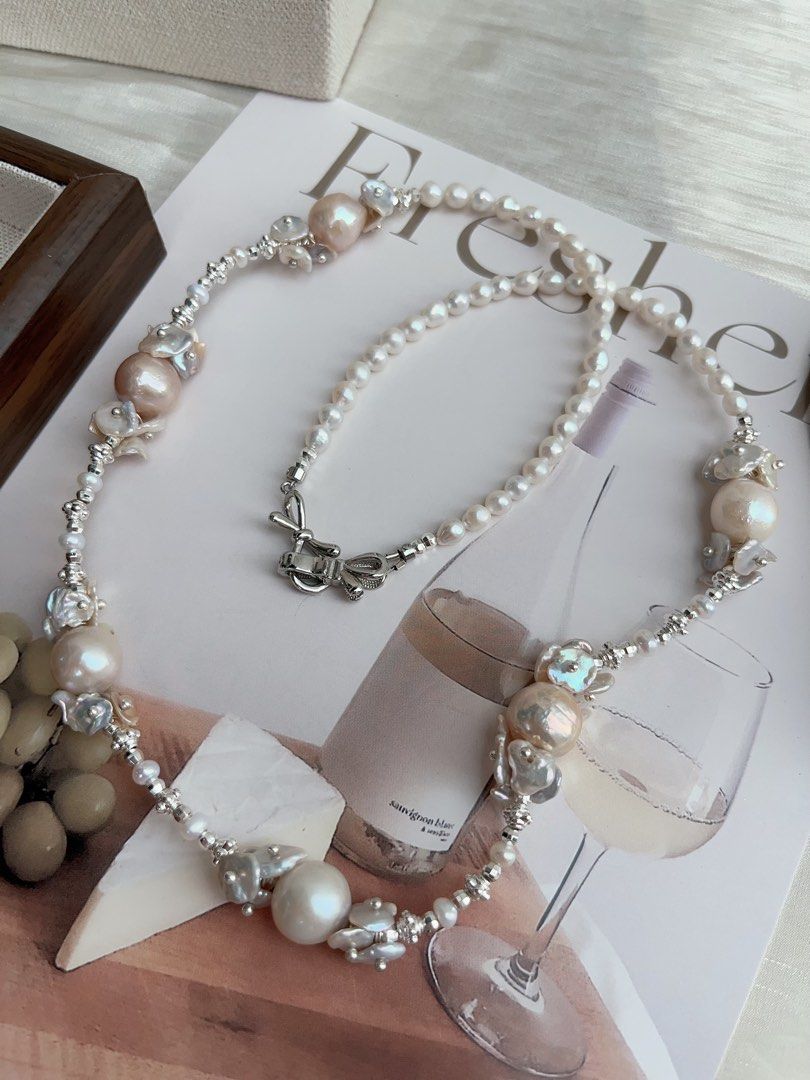 #PN893 [Floral Series] Freshwater Pearl Necklace | 52cm Long| Pretty Beige Shade| Petals| Style Effortlessly Every Day| Gift 🎁 Choice