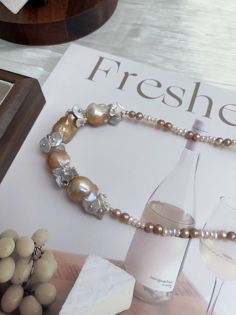 #PN896 [Customer Appreciation] [Floral Series] Freshwater Pearl Necklace | Golden Splash | Fishtail Baroque | Petals| Baby Pearl| Just What Your Wardrobe Lacks