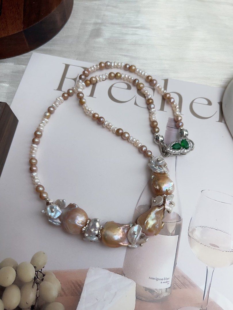 #PN896 [Customer Appreciation] [Floral Series] Freshwater Pearl Necklace | Golden Splash | Fishtail Baroque | Petals| Baby Pearl| Just What Your Wardrobe Lacks