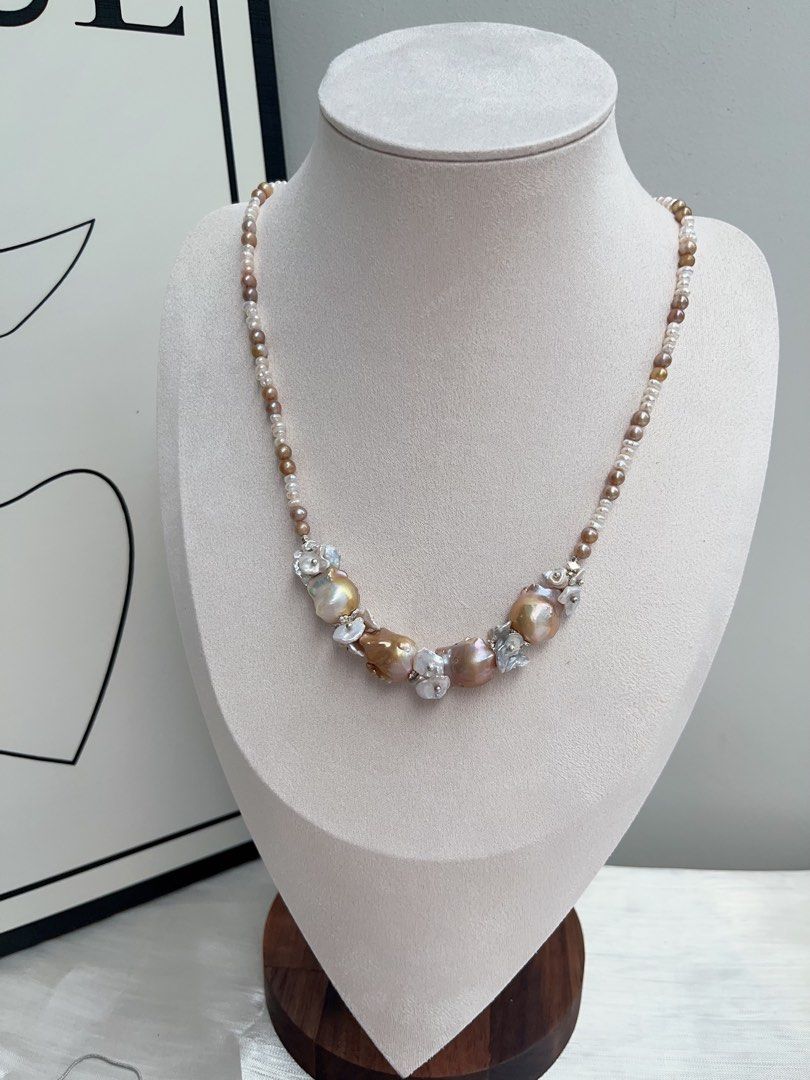 #PN896 [Customer Appreciation] [Floral Series] Freshwater Pearl Necklace | Golden Splash | Fishtail Baroque | Petals| Baby Pearl| Just What Your Wardrobe Lacks