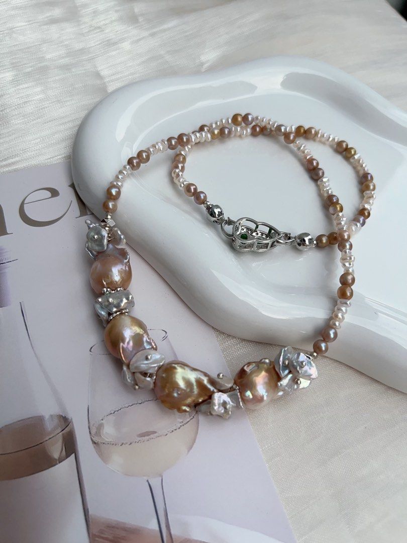 #PN896 [Customer Appreciation] [Floral Series] Freshwater Pearl Necklace | Golden Splash | Fishtail Baroque | Petals| Baby Pearl| Just What Your Wardrobe Lacks