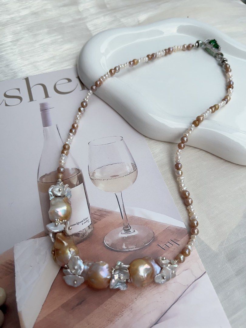 #PN896 [Customer Appreciation] [Floral Series] Freshwater Pearl Necklace | Golden Splash | Fishtail Baroque | Petals| Baby Pearl| Just What Your Wardrobe Lacks