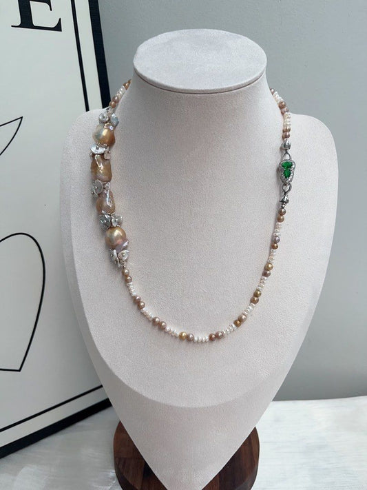 #PN896 [Customer Appreciation] [Floral Series] Freshwater Pearl Necklace | Golden Splash | Fishtail Baroque | Petals| Baby Pearl| Just What Your Wardrobe Lacks