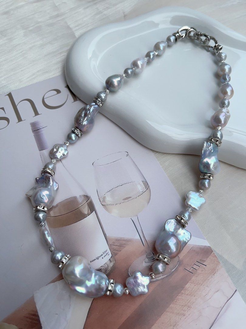 #PN898 Freshwater Pearl Necklace | Blue-purple Lustre Fishtail Baroque | Excellent Lustre| Star Shaped Pearl| Stars In Your Hands| Jewelry that You Cannot Resist