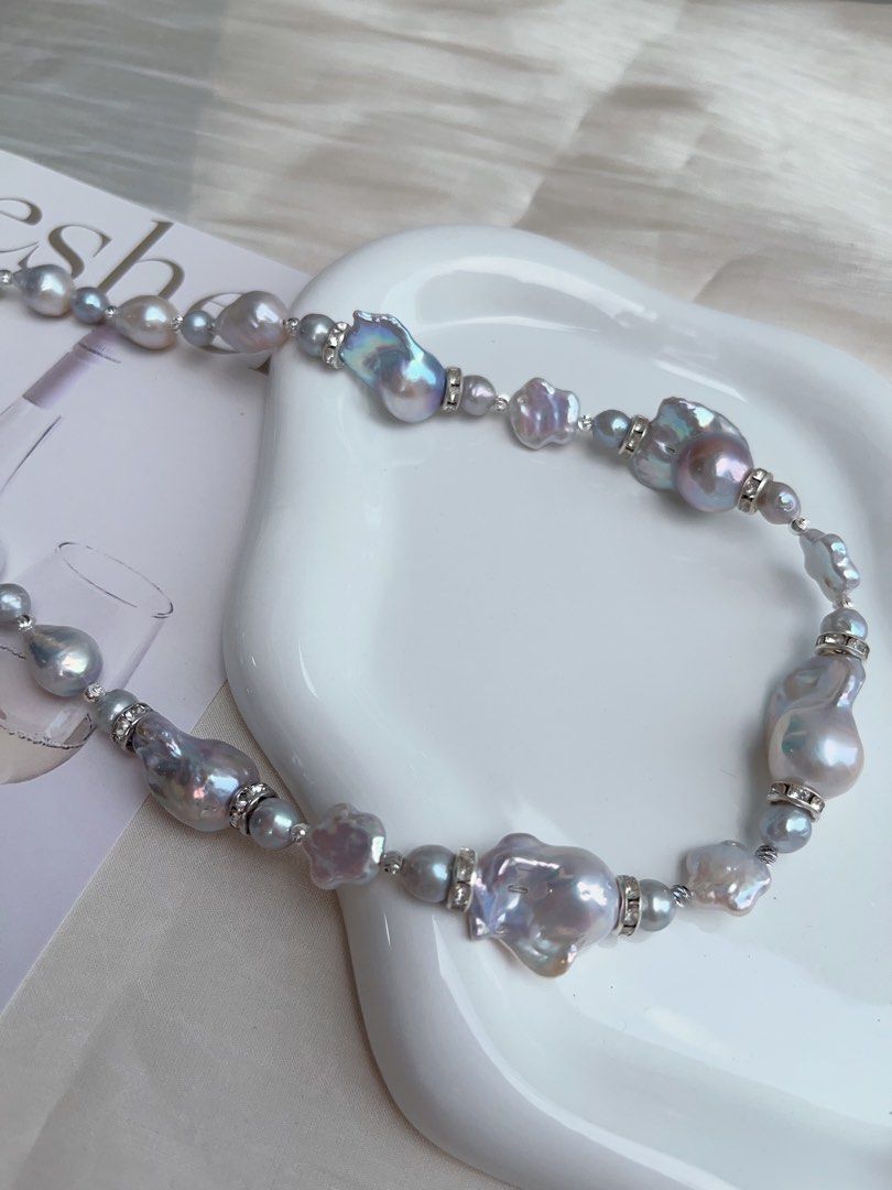 #PN898 Freshwater Pearl Necklace | Blue-purple Lustre Fishtail Baroque | Excellent Lustre| Star Shaped Pearl| Stars In Your Hands| Jewelry that You Cannot Resist