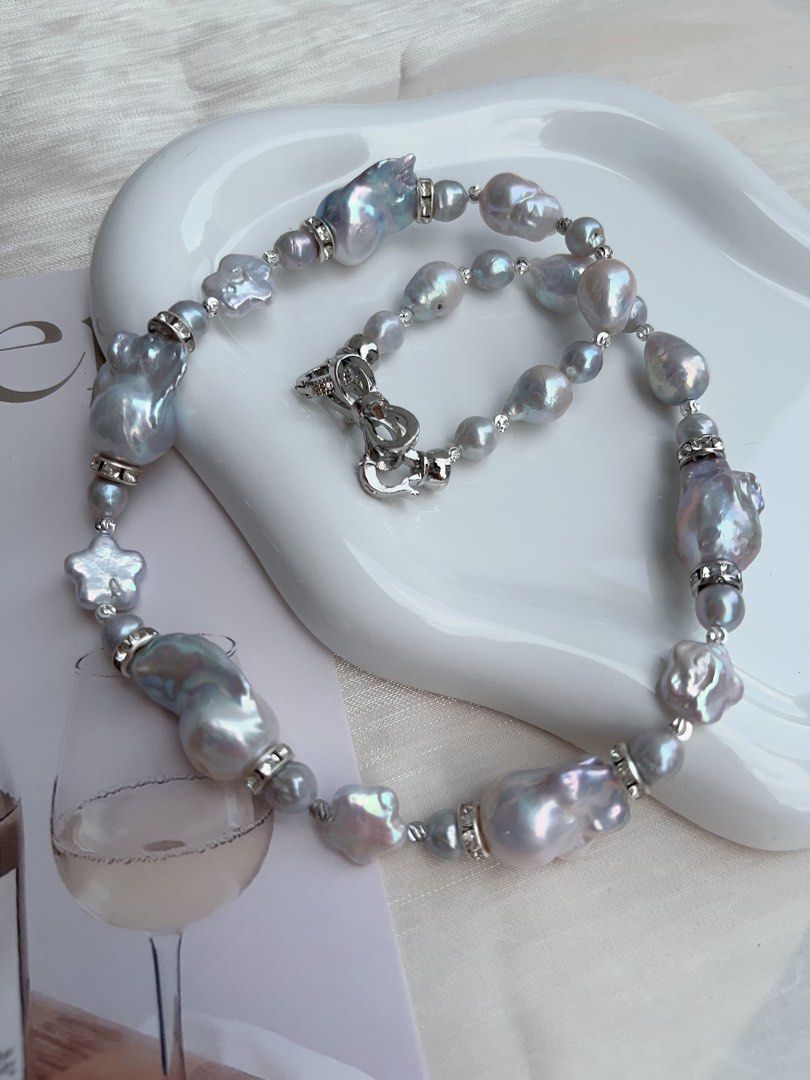 #PN898 Freshwater Pearl Necklace | Blue-purple Lustre Fishtail Baroque | Excellent Lustre| Star Shaped Pearl| Stars In Your Hands| Jewelry that You Cannot Resist