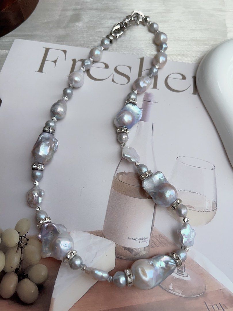 #PN898 Freshwater Pearl Necklace | Blue-purple Lustre Fishtail Baroque | Excellent Lustre| Star Shaped Pearl| Stars In Your Hands| Jewelry that You Cannot Resist