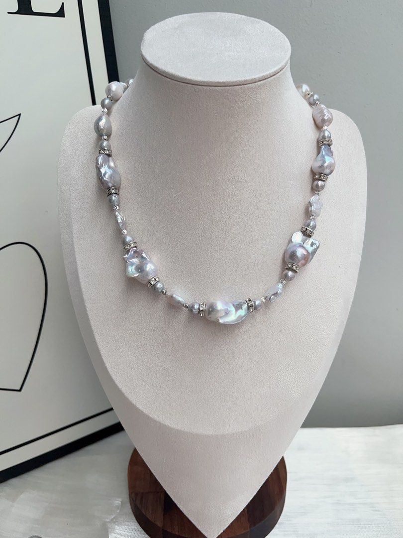 #PN898 Freshwater Pearl Necklace | Blue-purple Lustre Fishtail Baroque | Excellent Lustre| Star Shaped Pearl| Stars In Your Hands| Jewelry that You Cannot Resist