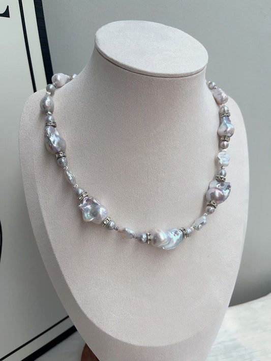 #PN898 Freshwater Pearl Necklace | Blue-purple Lustre Fishtail Baroque | Excellent Lustre| Star Shaped Pearl| Stars In Your Hands| Jewelry that You Cannot Resist