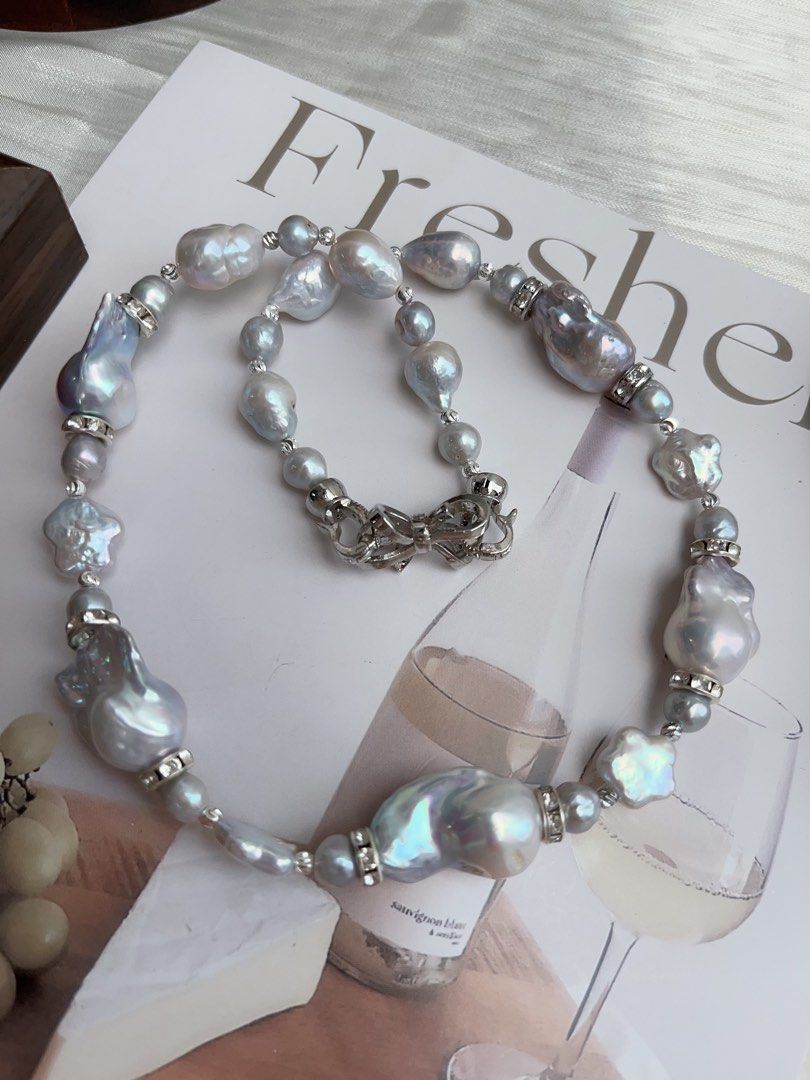 #PN898 Freshwater Pearl Necklace | Blue-purple Lustre Fishtail Baroque | Excellent Lustre| Star Shaped Pearl| Stars In Your Hands| Jewelry that You Cannot Resist