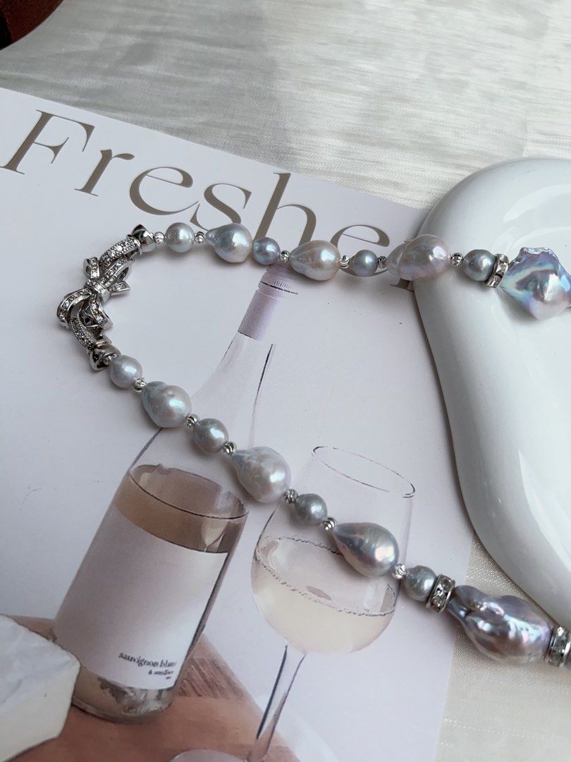 #PN898 Freshwater Pearl Necklace | Blue-purple Lustre Fishtail Baroque | Excellent Lustre| Star Shaped Pearl| Stars In Your Hands| Jewelry that You Cannot Resist