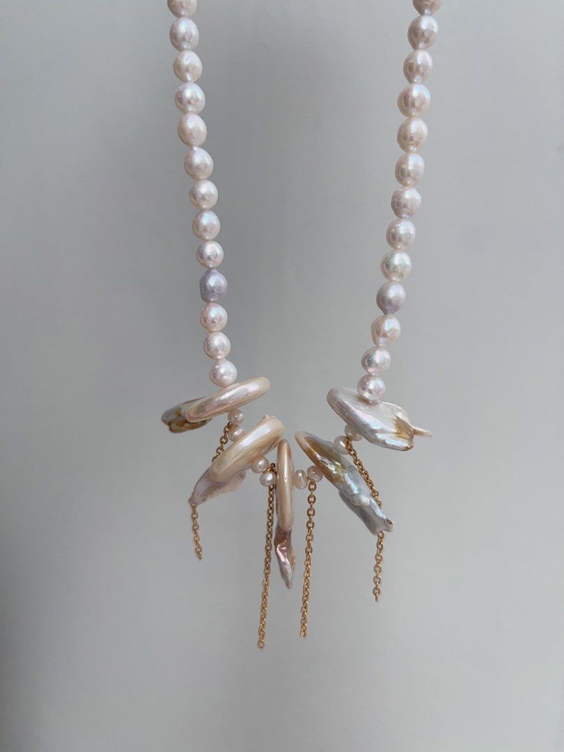 #PN905 Freshwater Pearl Necklace | Bohemian Style | Cloud with Tails| Golden Lustre| Born to be Focus