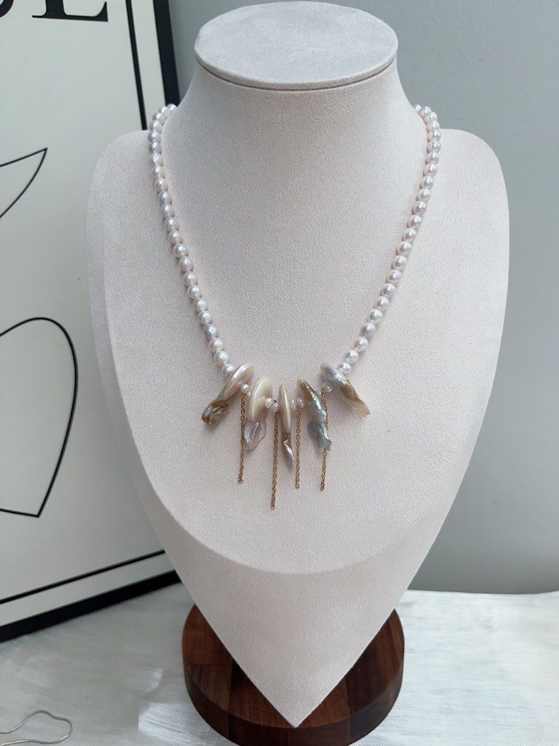 #PN905 Freshwater Pearl Necklace | Bohemian Style | Cloud with Tails| Golden Lustre| Born to be Focus