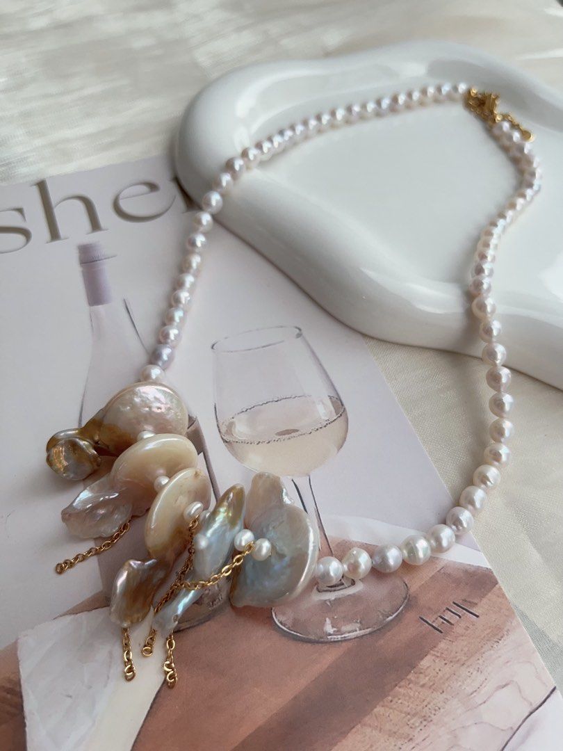#PN905 Freshwater Pearl Necklace | Bohemian Style | Cloud with Tails| Golden Lustre| Born to be Focus