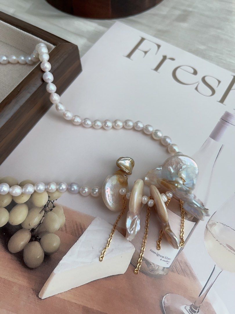 #PN905 Freshwater Pearl Necklace | Bohemian Style | Cloud with Tails| Golden Lustre| Born to be Focus