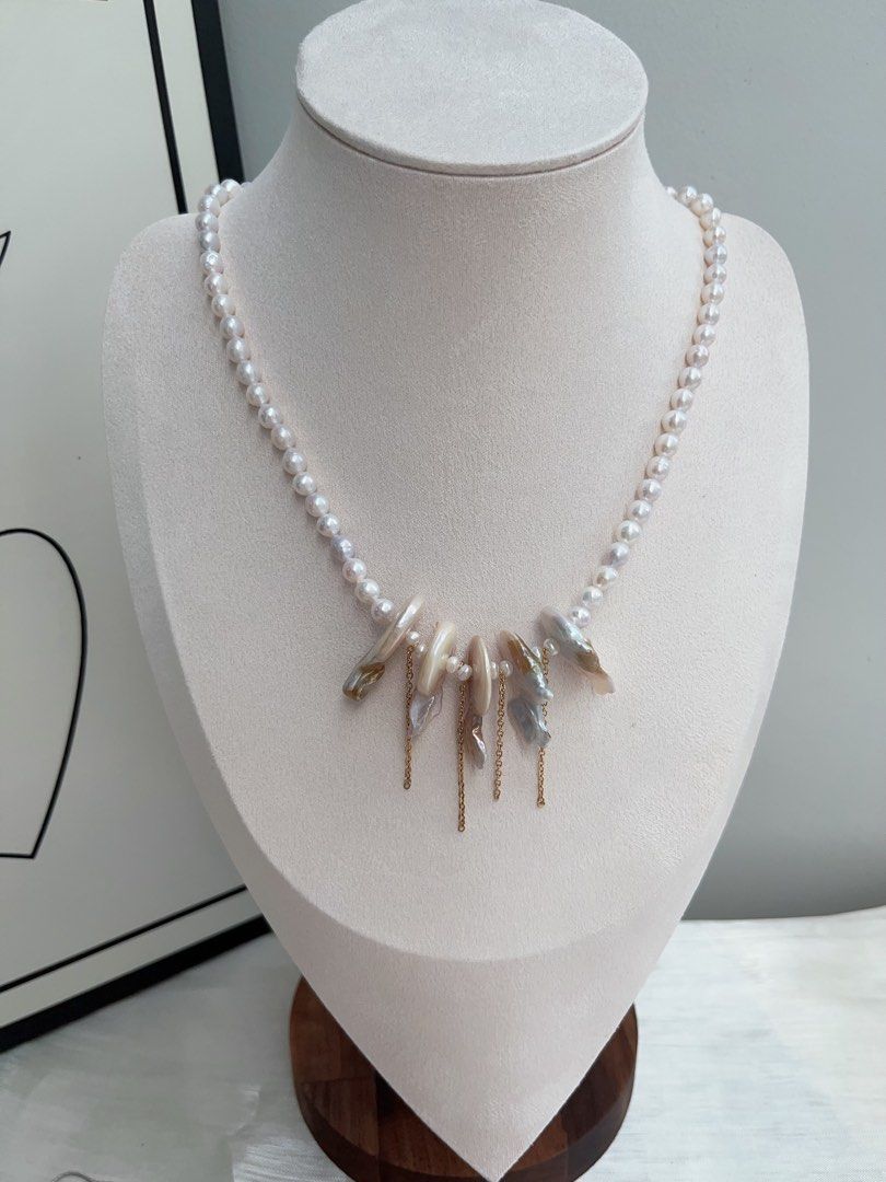 #PN905 Freshwater Pearl Necklace | Bohemian Style | Cloud with Tails| Golden Lustre| Born to be Focus