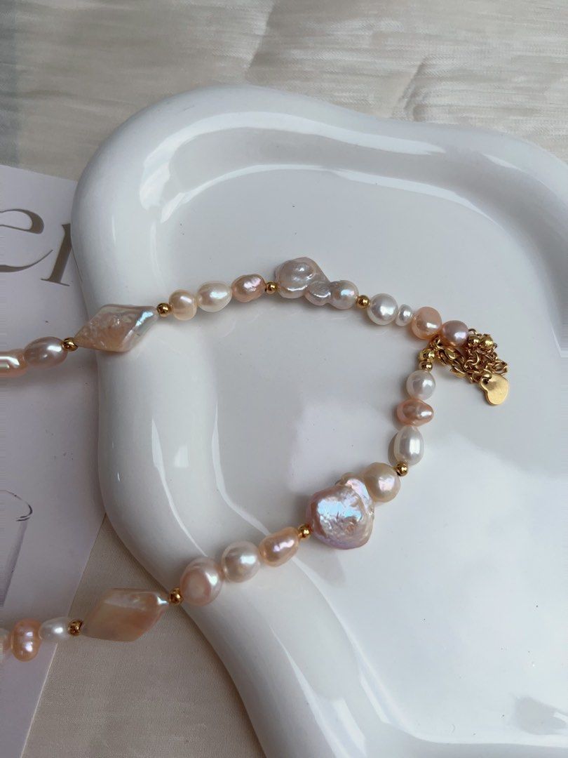 #PN918 Freshwater Pearl Necklace | Heart ♥️ Pearl | Irregular Baroque | Bird 🐦 Shaped | Cute & Fun| Freestyle