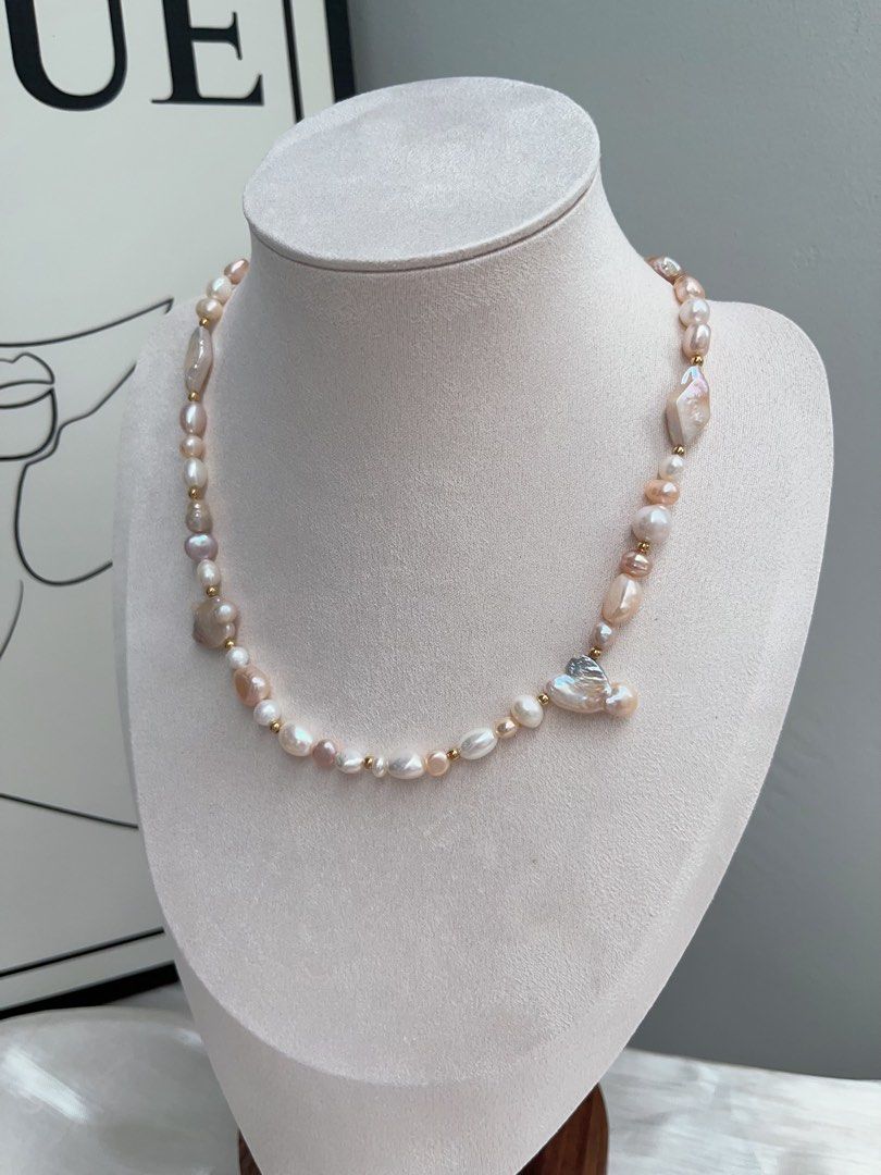 #PN918 Freshwater Pearl Necklace | Heart ♥️ Pearl | Irregular Baroque | Bird 🐦 Shaped | Cute & Fun| Freestyle