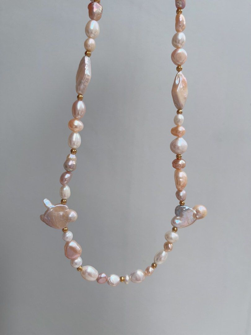 #PN918 Freshwater Pearl Necklace | Heart ♥️ Pearl | Irregular Baroque | Bird 🐦 Shaped | Cute & Fun| Freestyle
