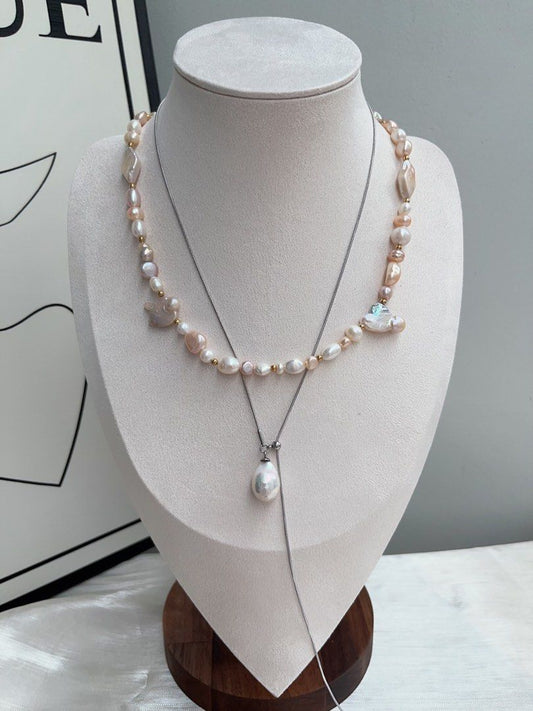 #PN918 Freshwater Pearl Necklace | Heart ♥️ Pearl | Irregular Baroque | Bird 🐦 Shaped | Cute & Fun| Freestyle