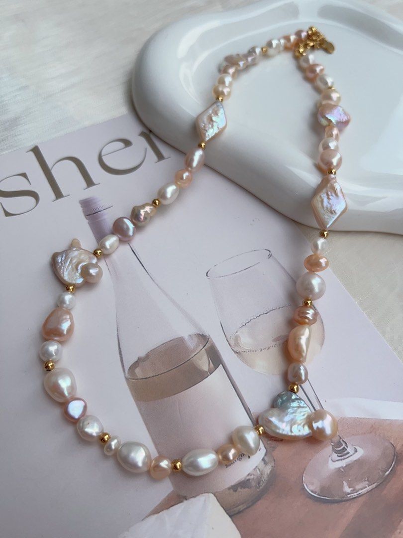 #PN918 Freshwater Pearl Necklace | Heart ♥️ Pearl | Irregular Baroque | Bird 🐦 Shaped | Cute & Fun| Freestyle